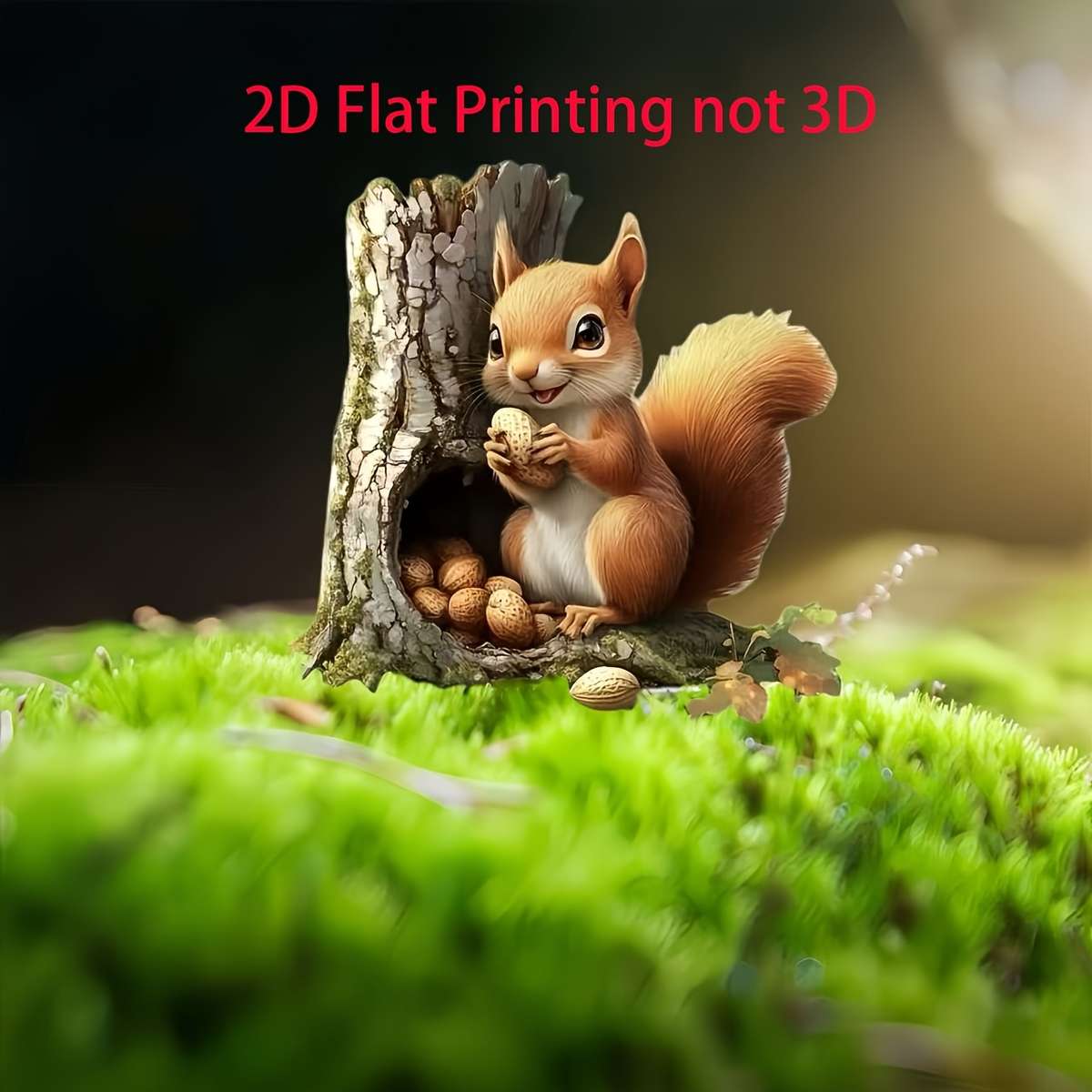 1pc 2D Flat   Cute Squirrel Garden Stake Decoration PET Outdoor Flower Pot and Garden Decorat