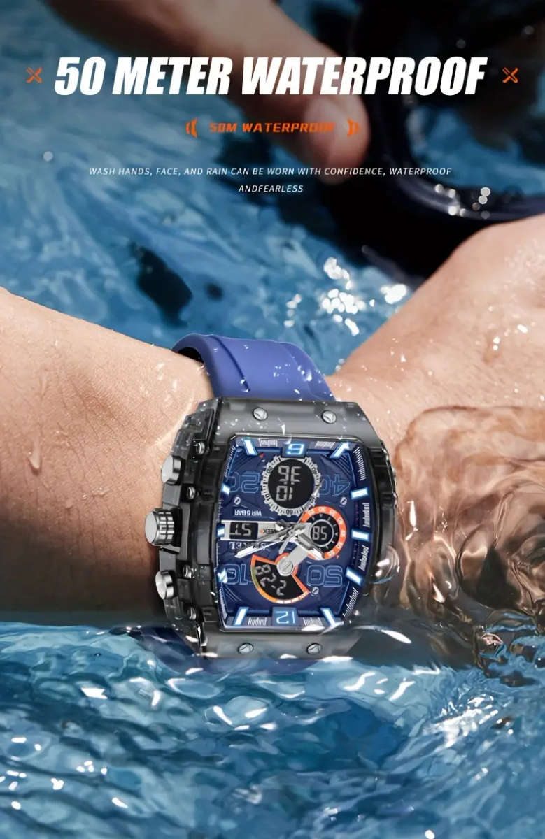 SMAEL Men's Stylish Digital Watch - All Black