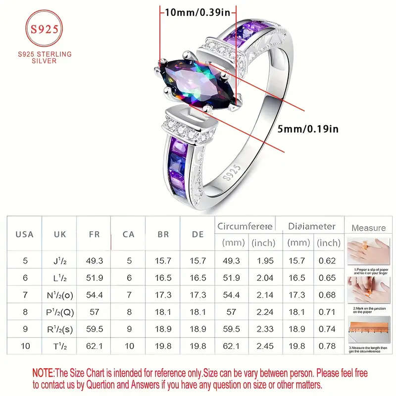 925 Silver Horse-Shaped Colorful Cubic Synthetic Zirconia Ring