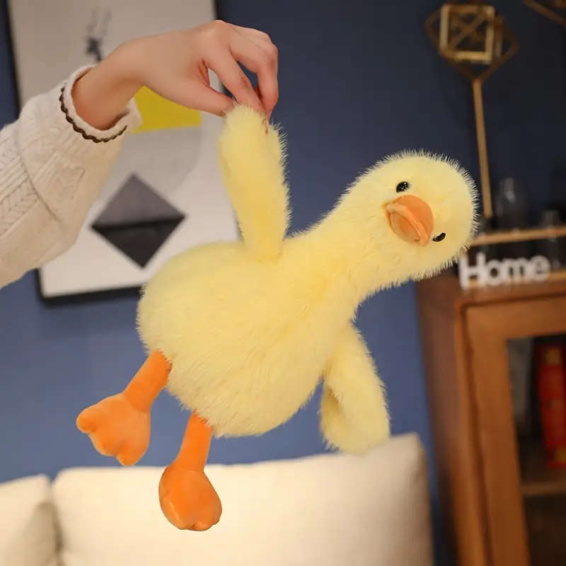 A Lifelike Yellow Plush Duck White