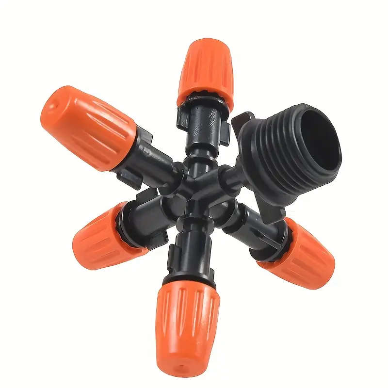 1Pc 5Way Garden Spray Sprayer 20.3mm Threaded Joint Spray Nozzle