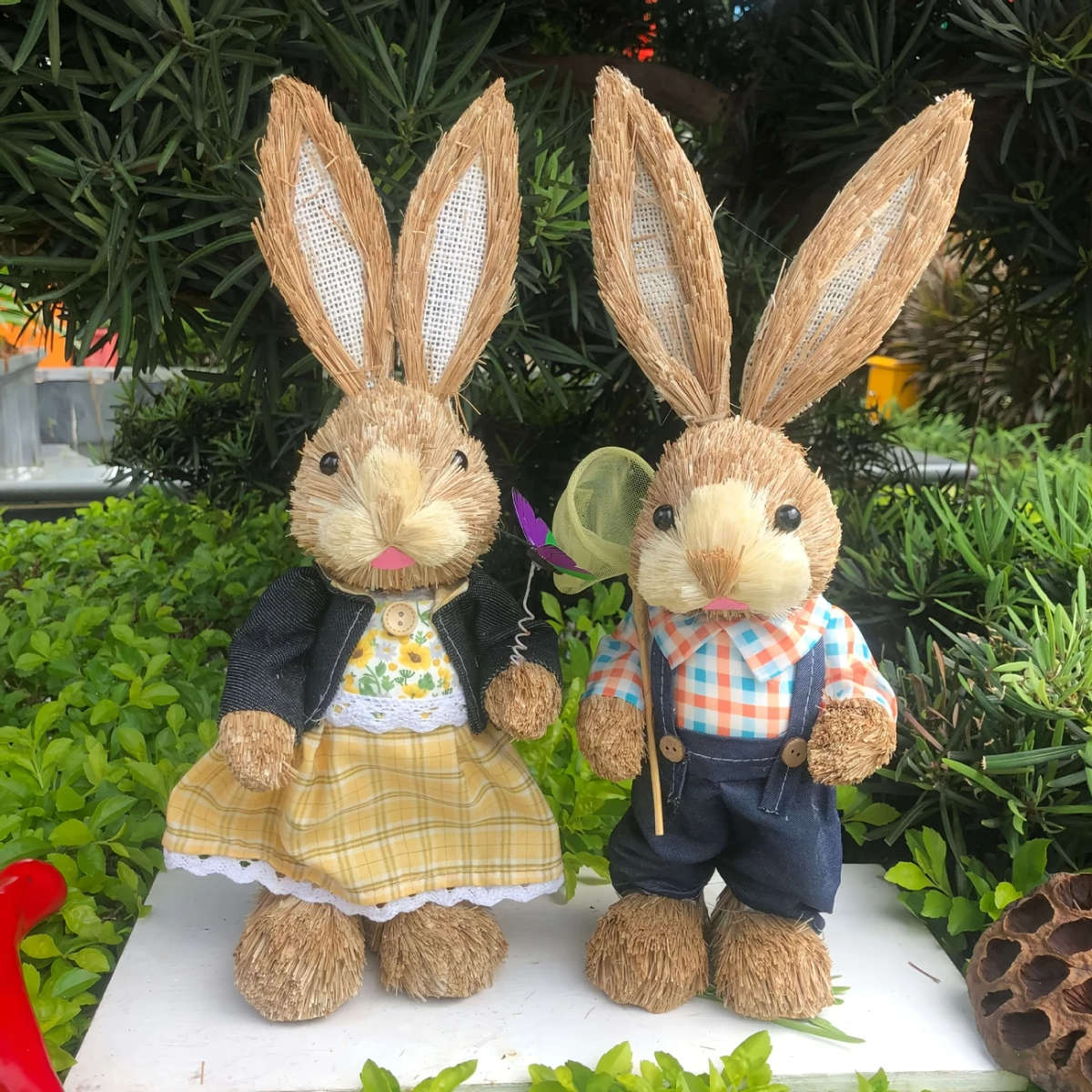 2pcs Handcrafted Easter Bunny Decorations