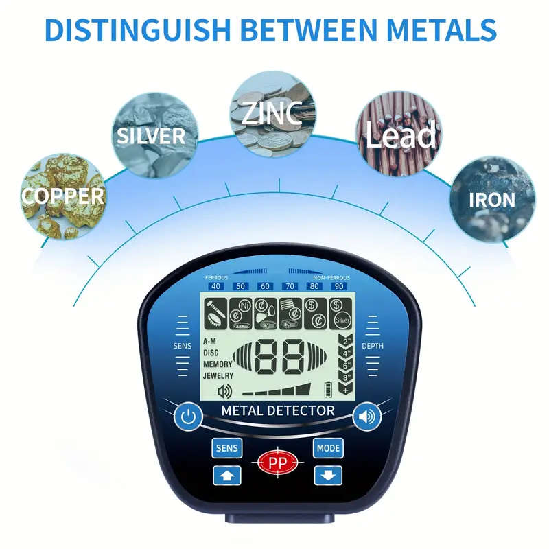 Professional 10" Coil Metal Detector with LCD Display