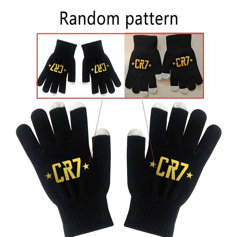 1 Pair Black Lightning Warm Gloves