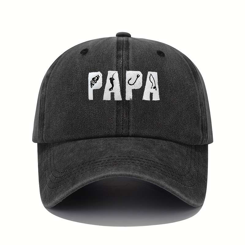 Vintage Lightweight Washed Baseball Cap with a Fishing Theme Adjustable And Suitable for Both