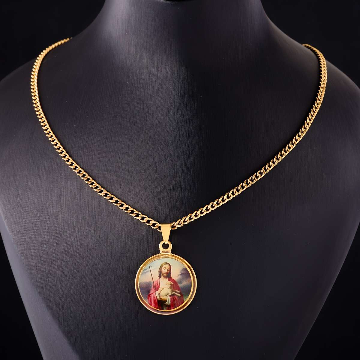 1 Piece Golden style 2 Jesus Theme Pendant