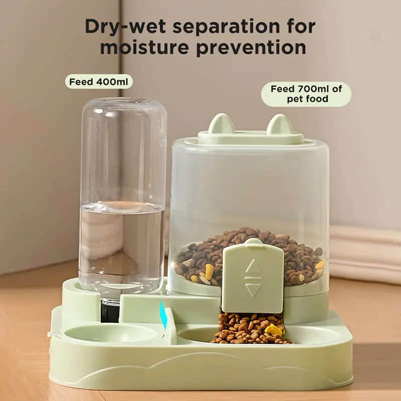 Automatic Gravity Feeding Cat and Dog Feeding System Grey