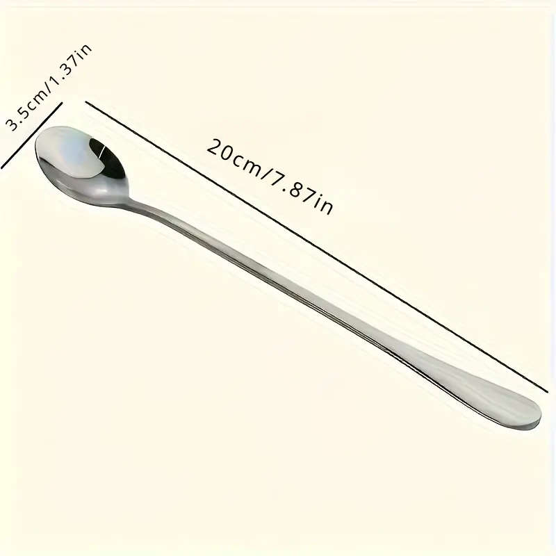 8 Piece Stainless Steel Long Handle Ice Tea Spoons