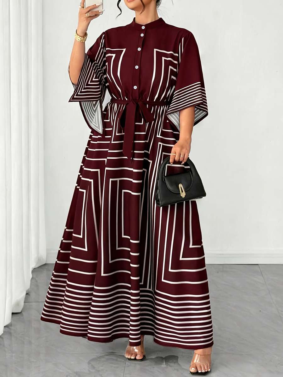 Women S Dress Color Burgundy Size 5Xl