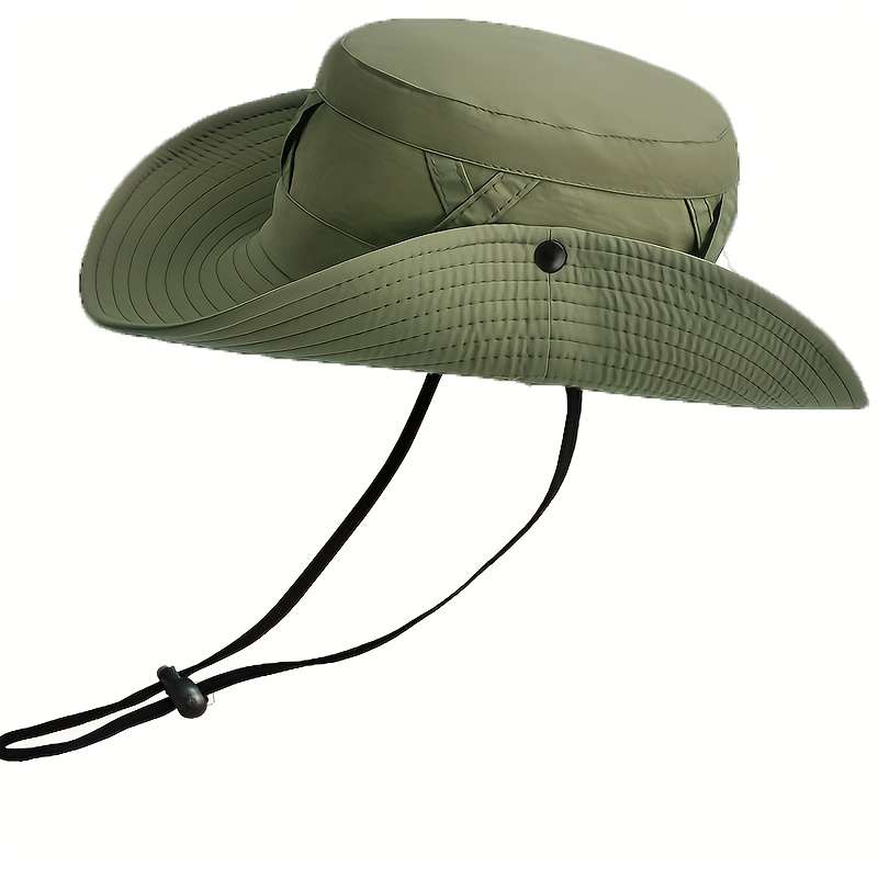 1pc Adjustable No-Logo Beige Bucket Hat with Cross Strap Durable Polyester Ideal for Outdoor Ad
