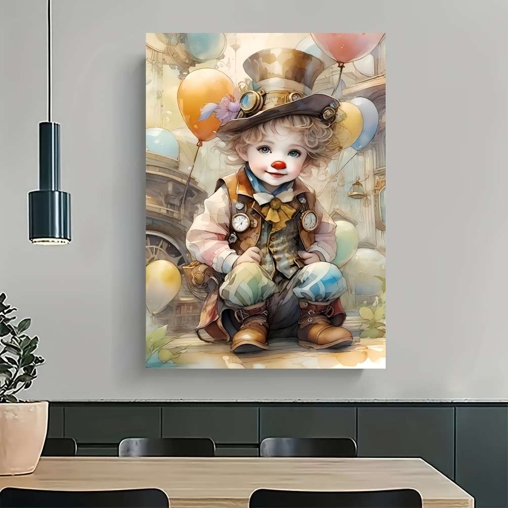 1000-Piece Jigsaw Puzzle Clown with Flowers Design Durable Thick Paper Puzzle for A