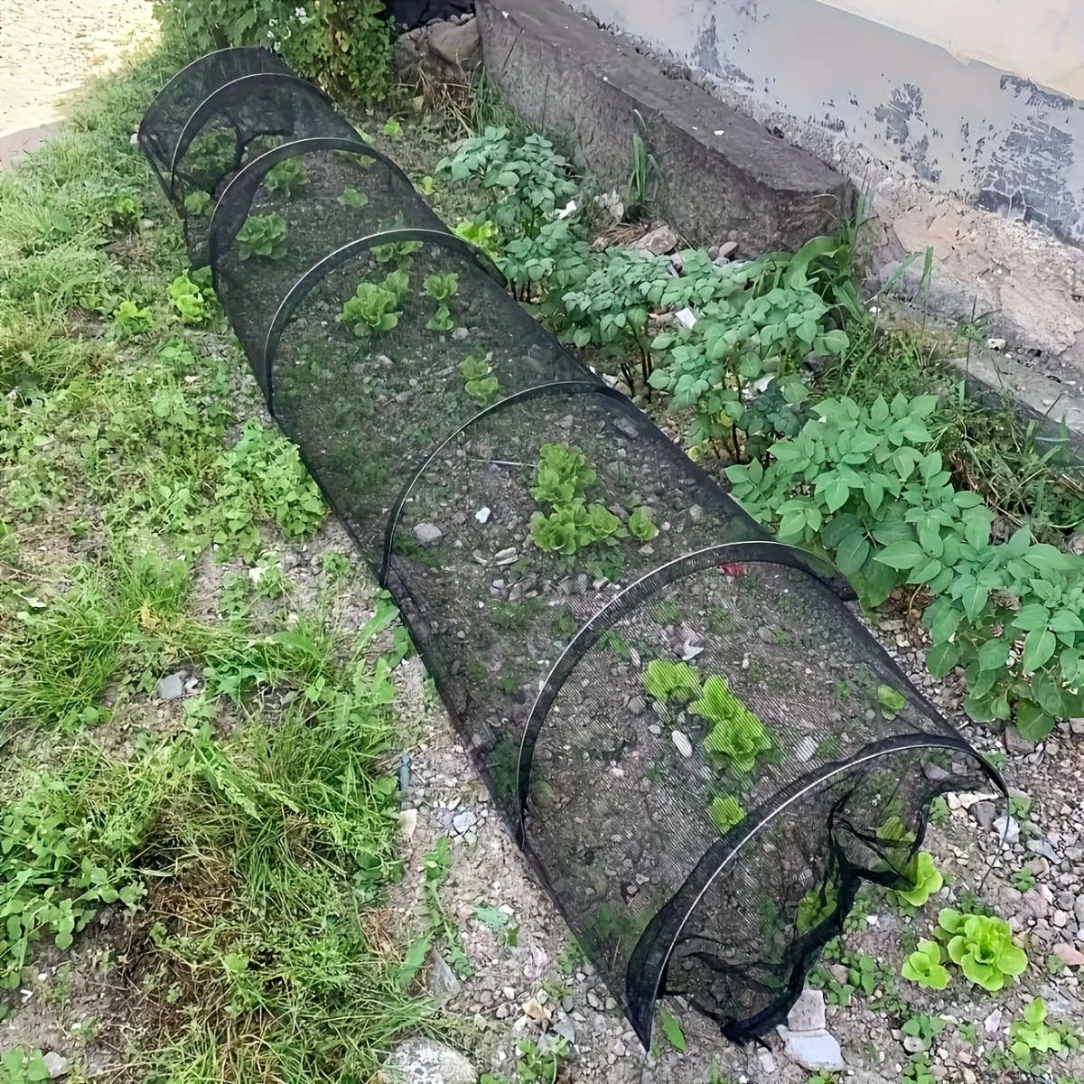 1 Piece Foldable Black Mesh Garden Tunnel