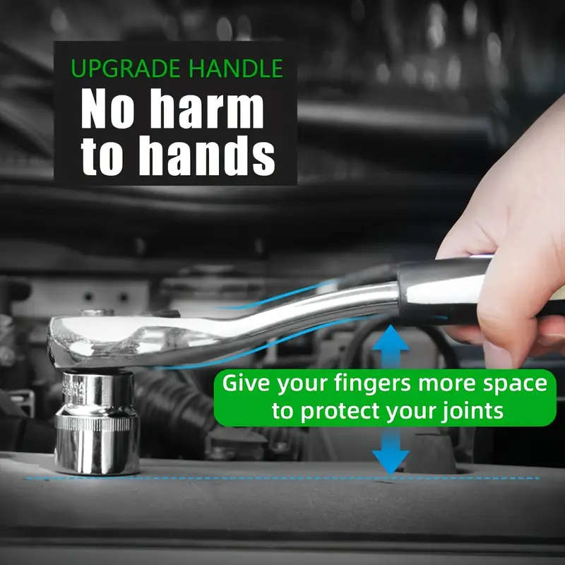 82pcs  Ratchet Wrench and Socket Set, Chrome Vanadium Steel, Multi-Functional Auto Repair Hand Tool