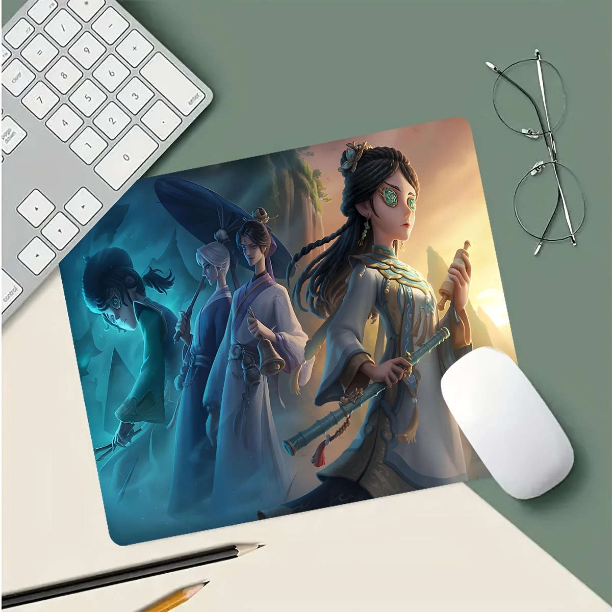 1pc 21x26cm Ancient Warrior Team Image Gaming Mouse Pad Durable Odorless Rubber Desk Mat