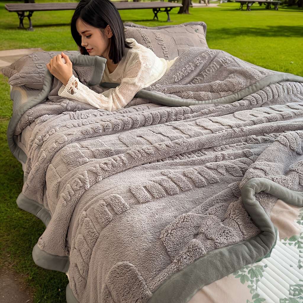 1ps Blanket Color Green White Edge size 180x200cm