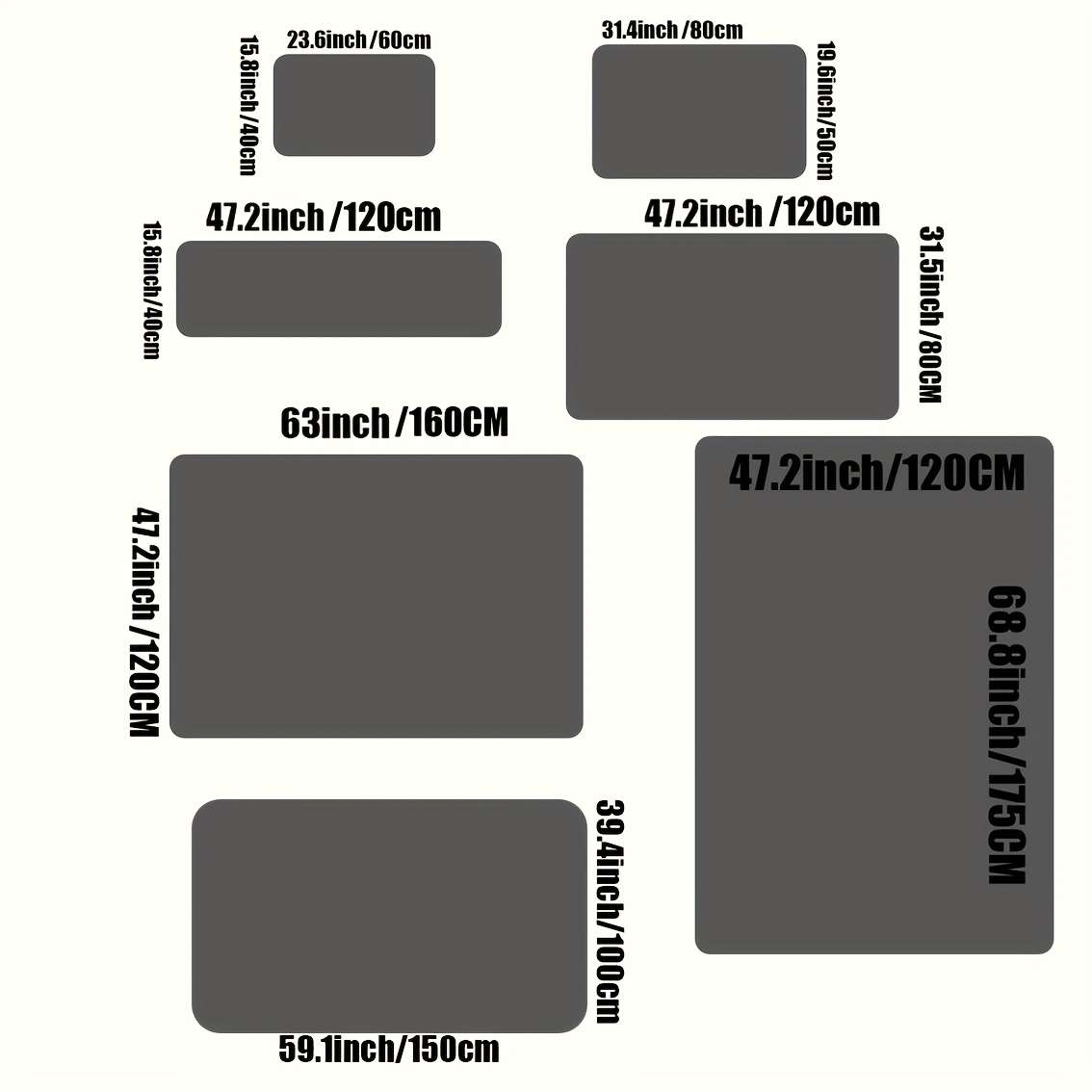 1Pc 47.2x63inch 120x160cm Floor Mat