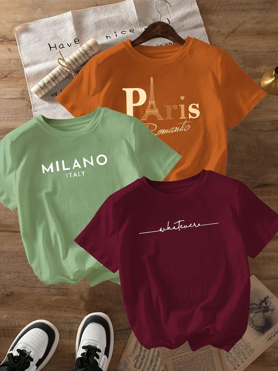 Womens T Shirt Color Green Orange Wine Red Sizem