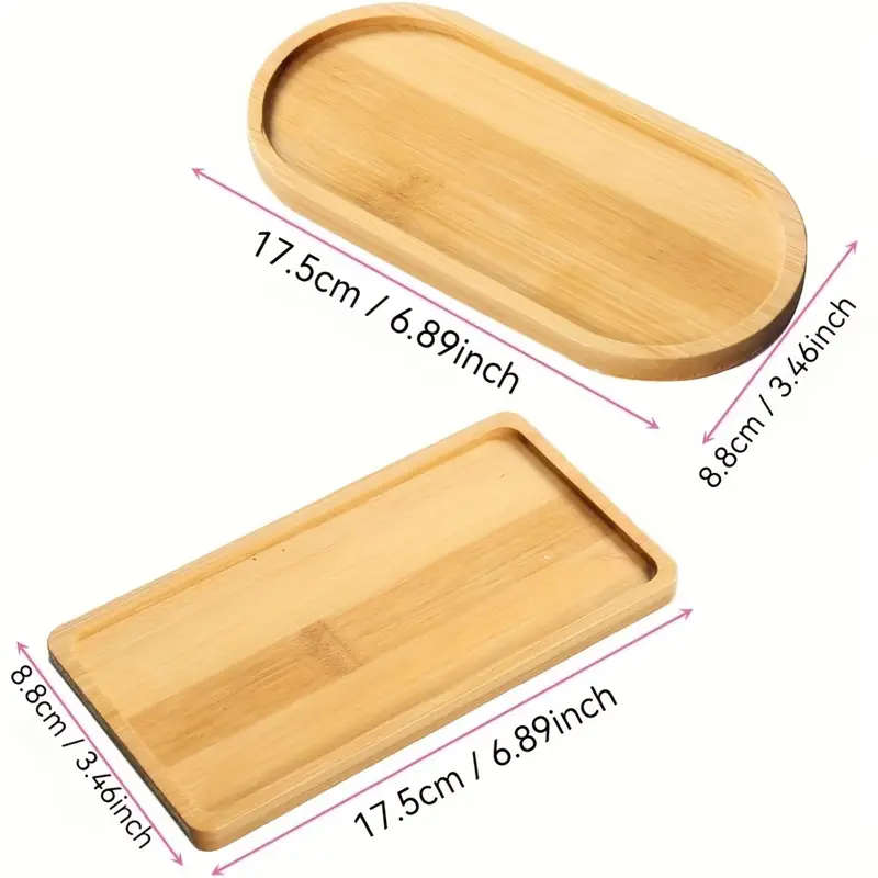 4pcs Serving Tray Bamboo Tray Storage Tray Bamboo Serving Plate Bamboo Tray Decorative Tray Bathroom