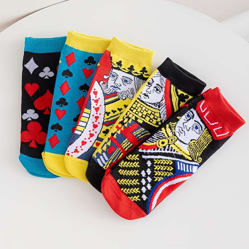 5 Pairs Of Mixed Colors One Size High Elastic Socks