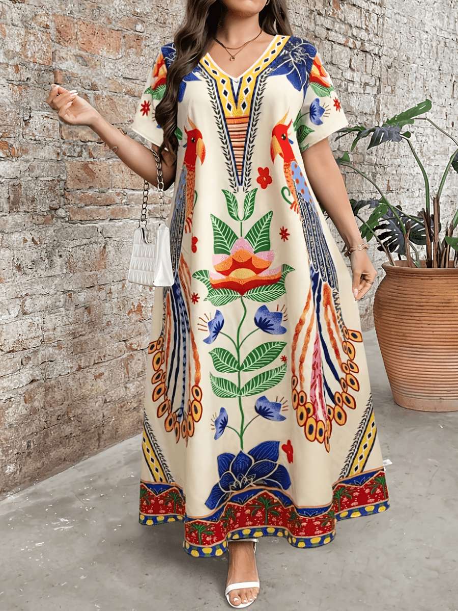 Women S Dress Color Apricot Size 5Xl