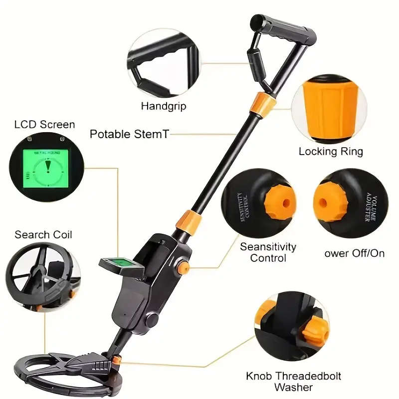 Adjustable Sensitivity Metal Detector with LCD Display