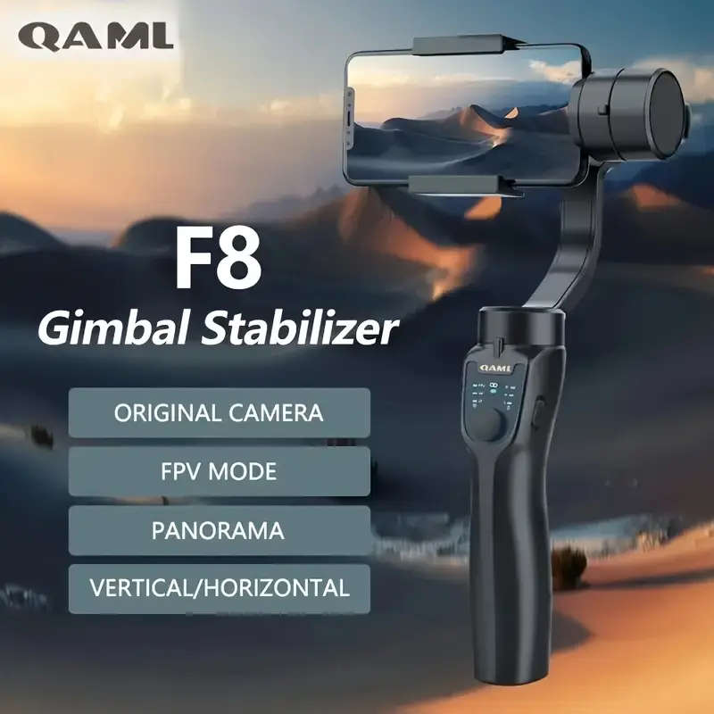 3Axis Smartphone Gimbal Stabilizer USB Charging Wireless Handheld Stabilizer with Tripod 2500mAh Li-