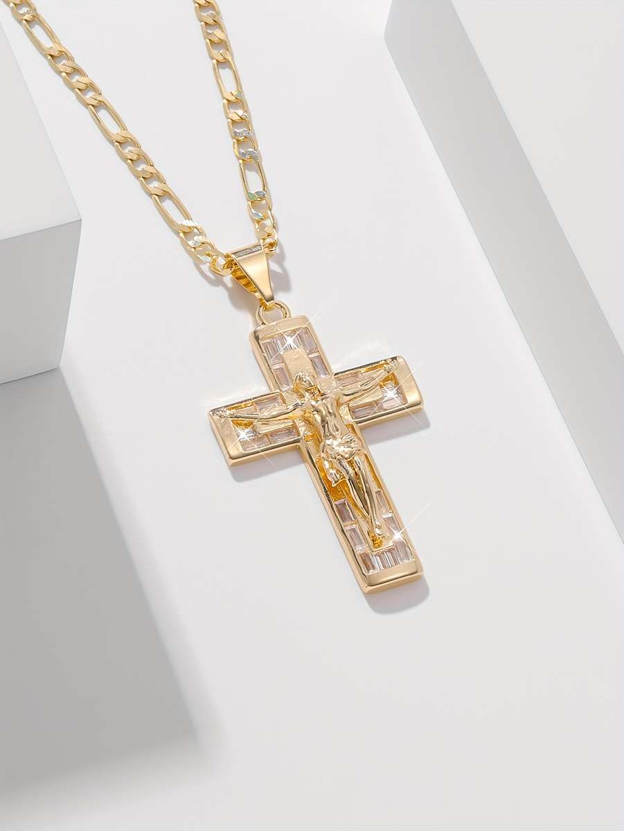 1 Piece Golden Yellow Jesus Theme Pendant