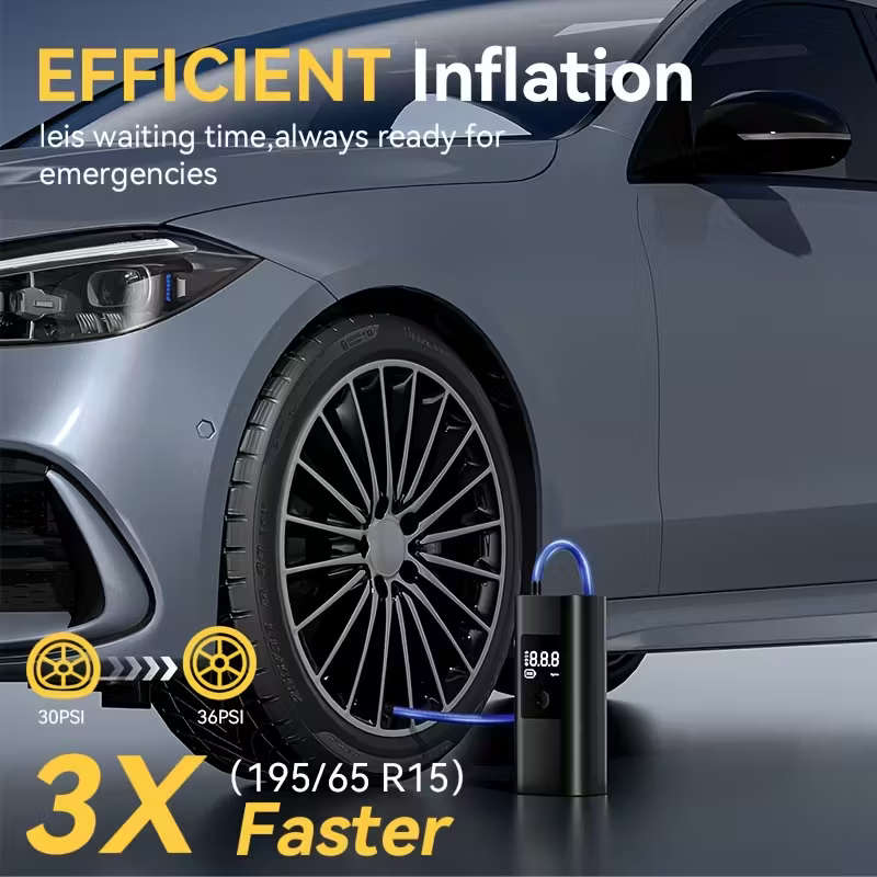 3000mAh Cordless Air Pump with Digital Tire Pressure Gauge