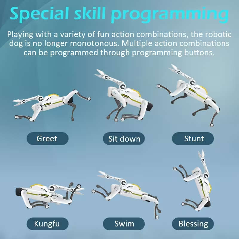 AI Smart Interactive Intelligent Dog Robot with Remote Controlled Arm