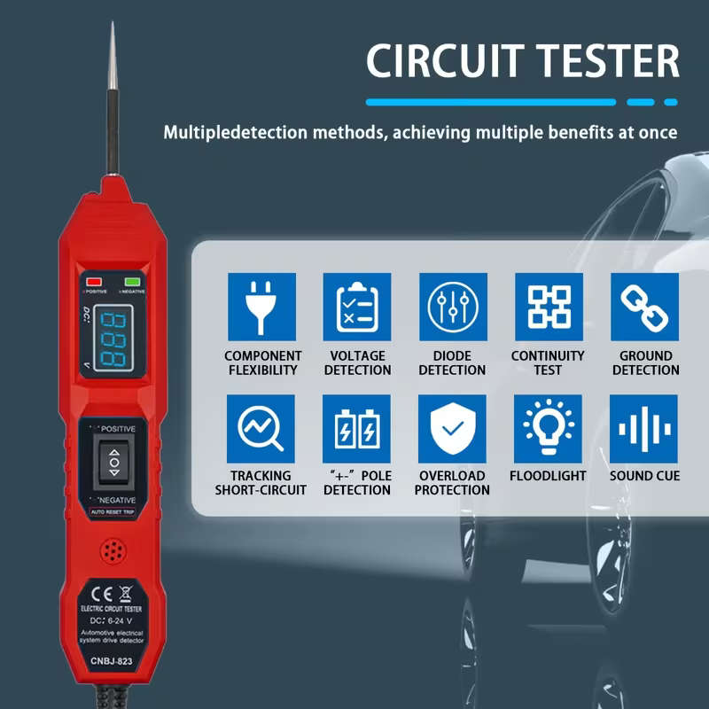 823 for Smart Car Circuit Tester with LED Voltage Display