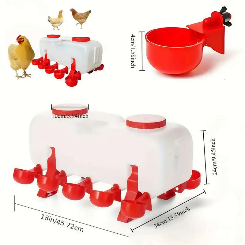 Durable Plastic Poultry Waterer Dispenser