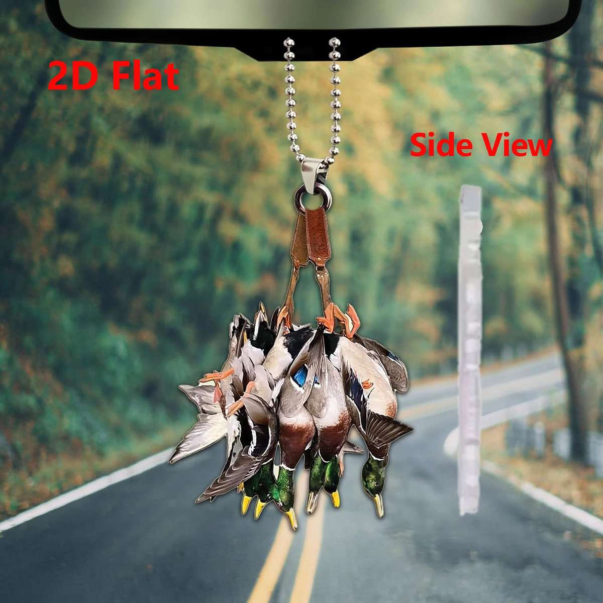 2D Flat Creative Duck Hunting Acrylic Pendants Ideal