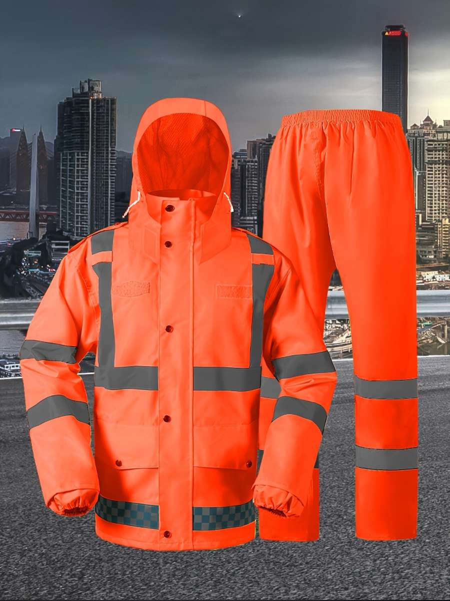 Raincoat Orange Red Size Uk S