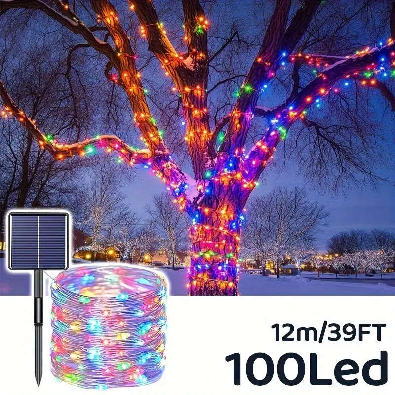 Solar Outdoor String Lights Colorful 12M