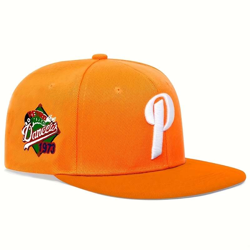 1pc Adjustable Baseball Cap with Embroidered P 1973 Graphic Breathable Polyester Curved Brim