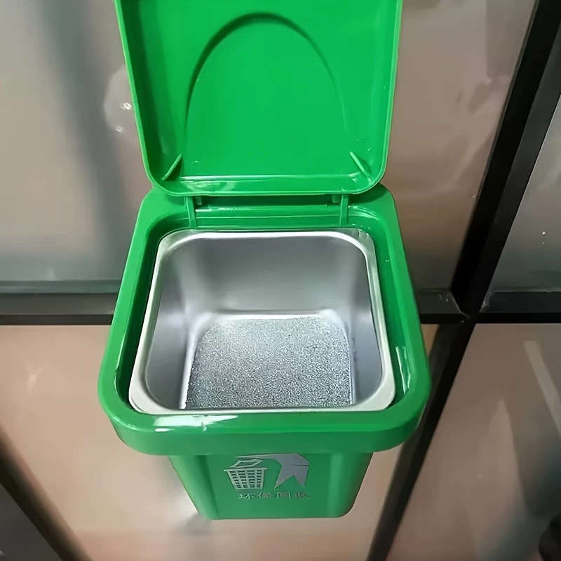 1pc LDQ Stainless Steel Wall-Mounted Ashtray with Red Lid No Drilling Required Modern Square Design