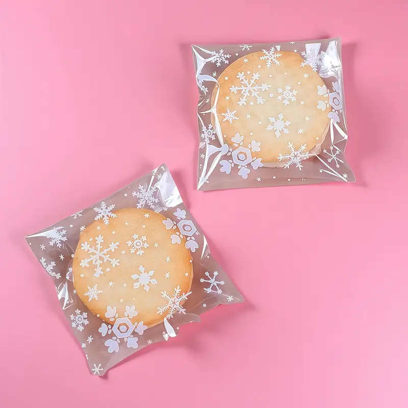 100 Transparent Snowflake Christmas Print Gift Bags