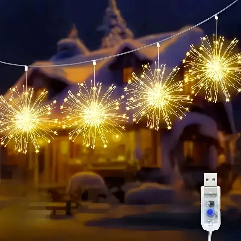 4 Strings Of Led Fireworks Colourful