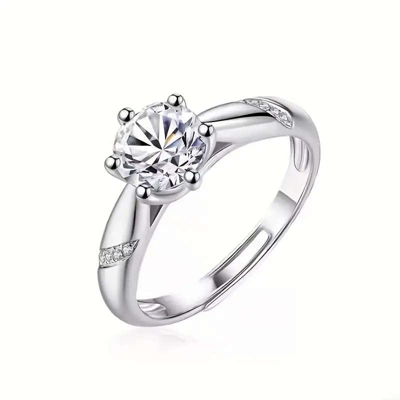 925 Sterling Silver Elegant Luxury Open Ring