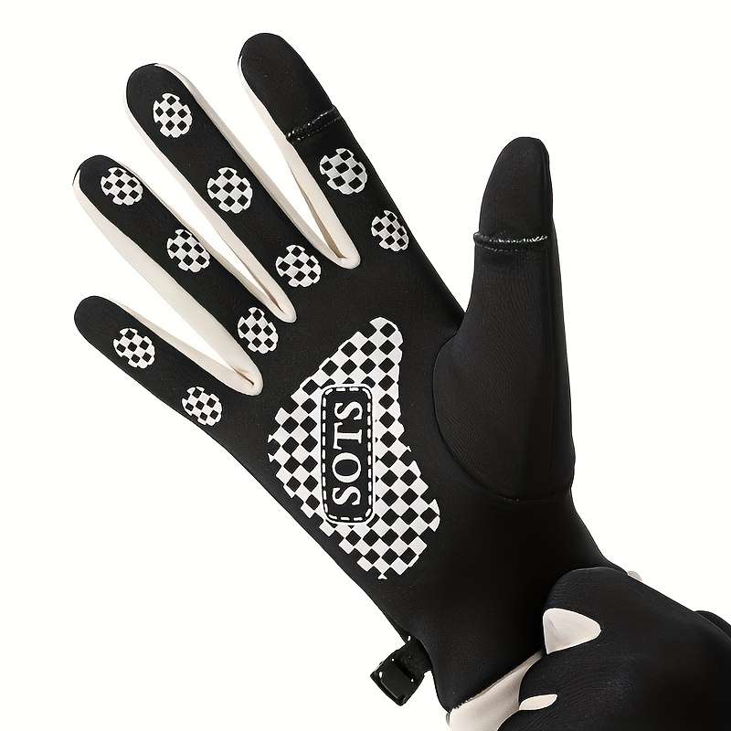 1 Pair Black Warm Gloves
