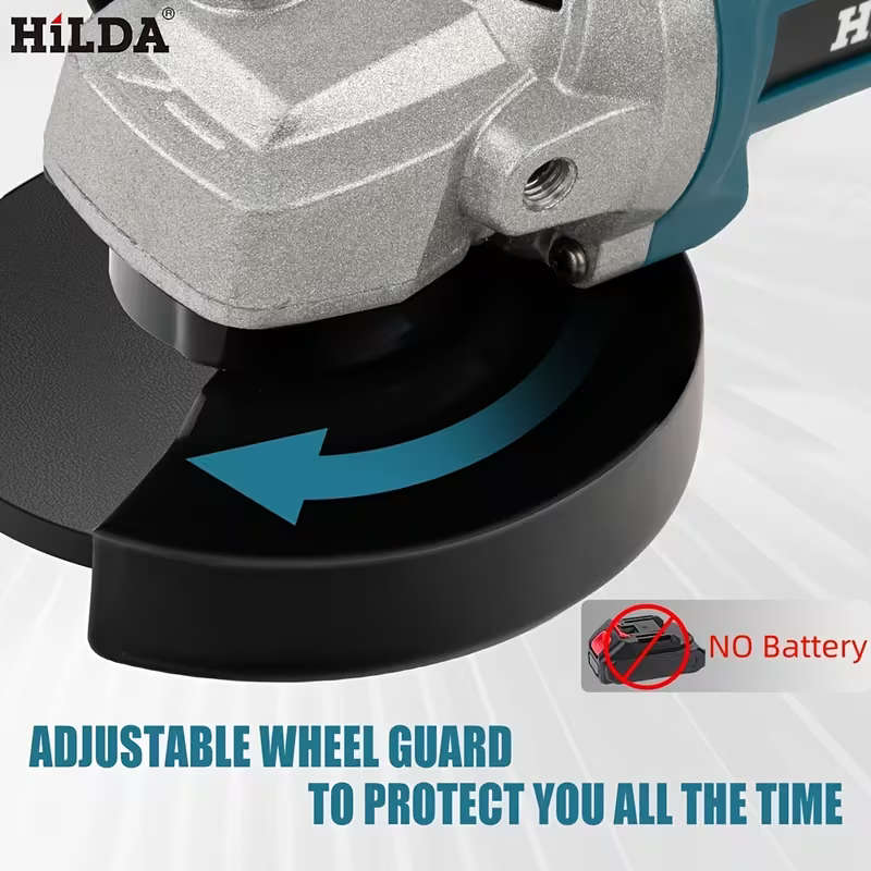 HILDA Brushless Cordless Angle Grinder with 5 Discs
