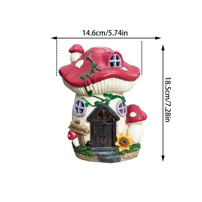 Charming Red Vine Mushroom House Solar Light