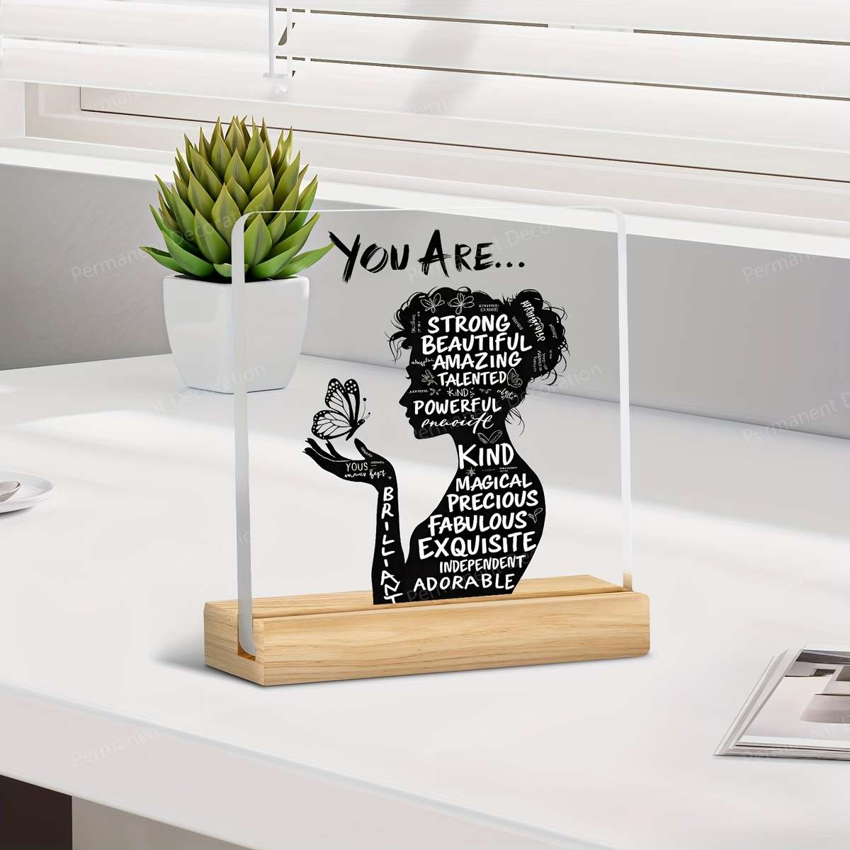 2D Flat Inspirational Acrylic Desktop Decoration
