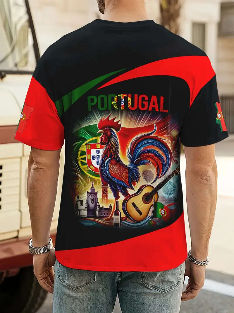 Portugal T-Shirt, Polyester Crew Neck