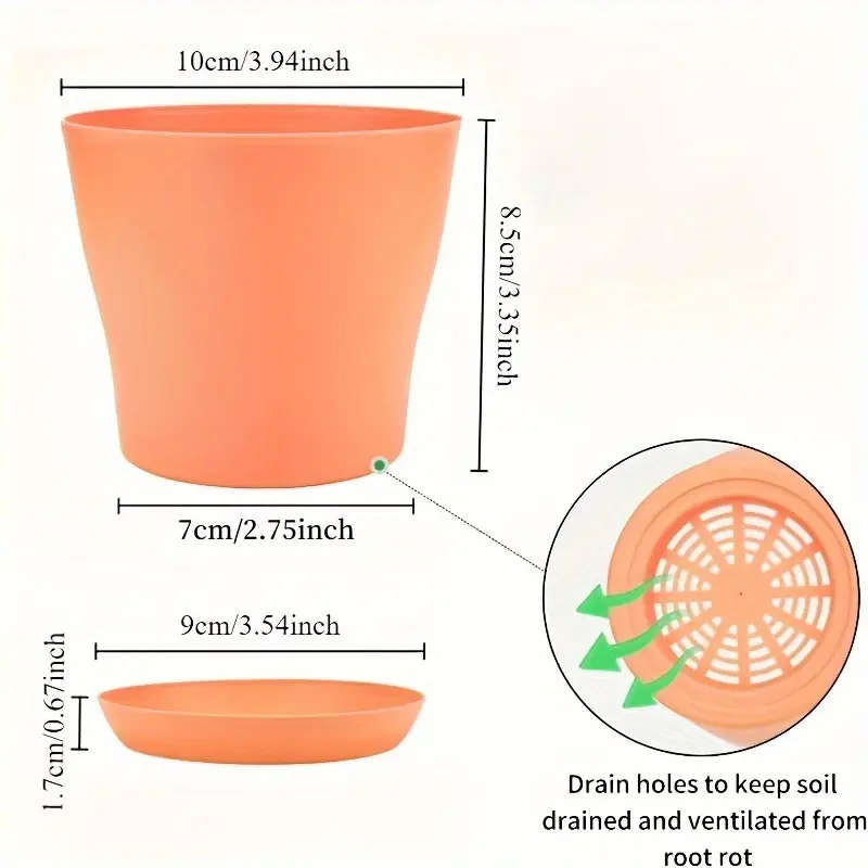 20-Piece Set Includes Flower Pots And Trays