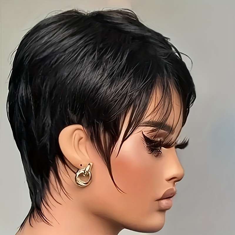 1Pc Black 15.24cm Fashion Design Wig