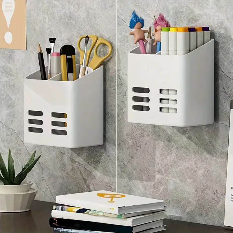 1pc Wall-Mounted Bathroom Organizer Multifunctional Storage Basket for Toothbrush Toothpaste Razor D