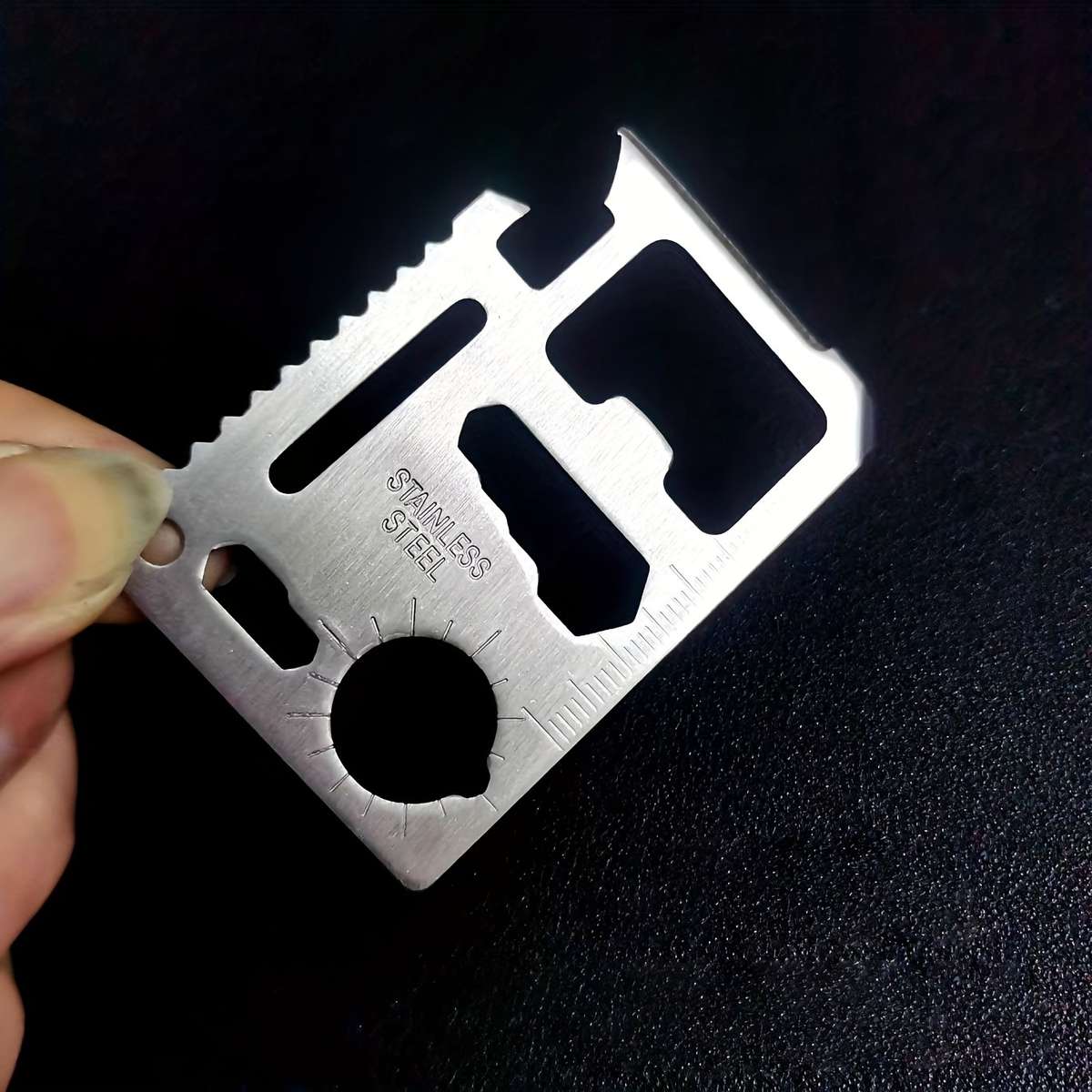 1pc Outdoor Portable Camping Multi-functional Card Stainless Steel Tool Card Knife