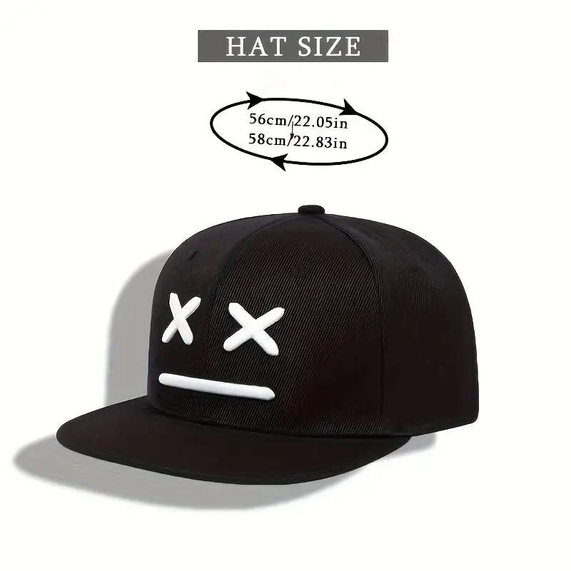 1pc Snapback Baseball Cap with Embroidered Expression Adjustable Breathable Sun Hat for All Seasons