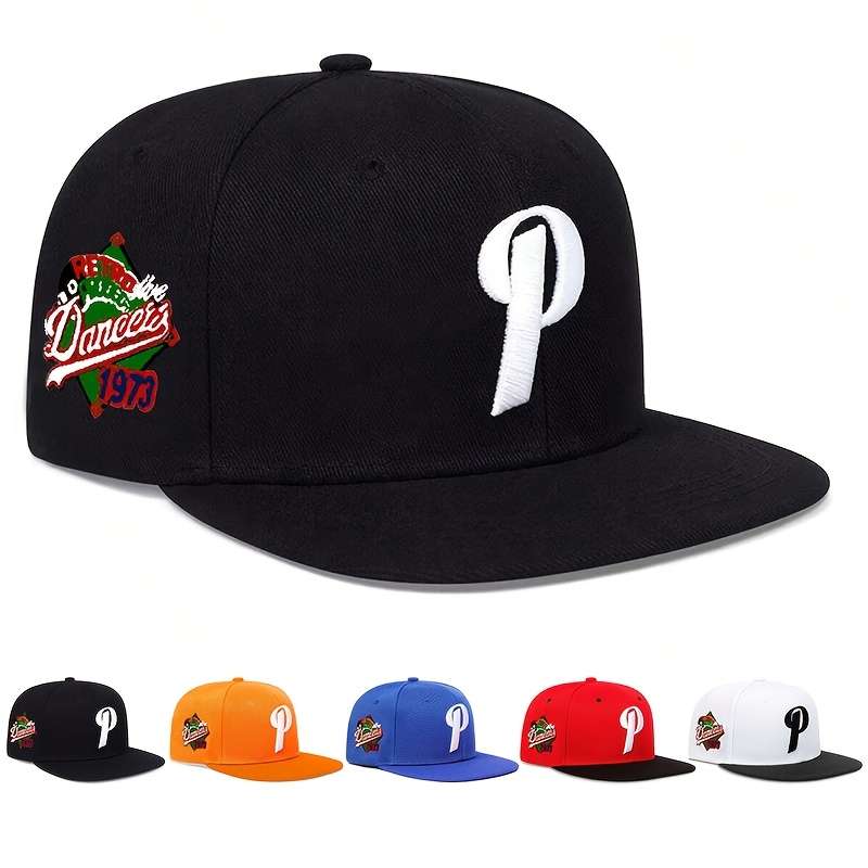 1pc Adjustable Baseball Cap with Embroidered P 1973 Graphic Breathable Polyester Curved Brim